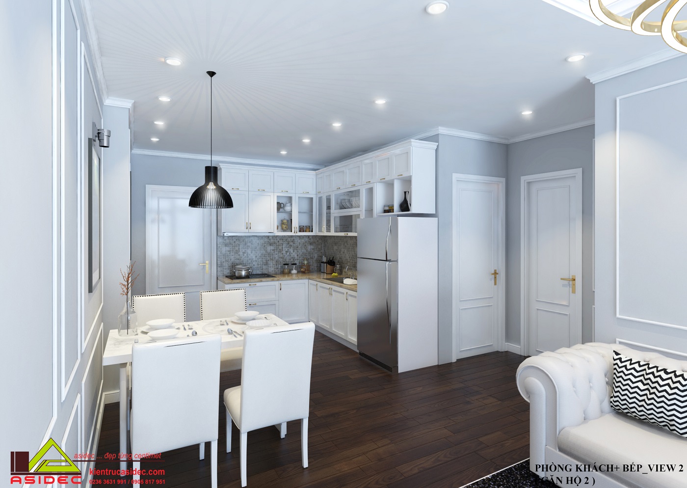 NỘI THẤT CĂN HỘ CỔ ĐIỂN 2 PN